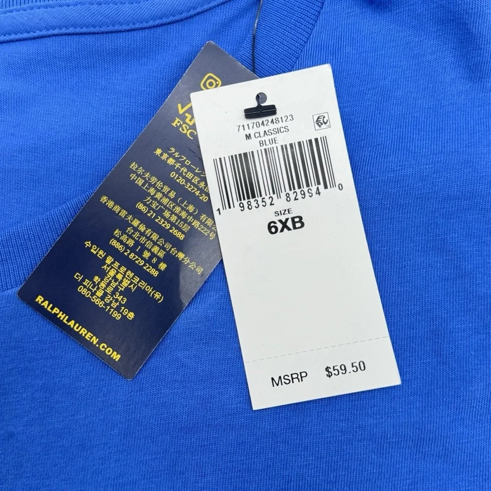 Polo Ralph Lauren Classic Blue Mens 6XB Big And Tall Crew Neck
